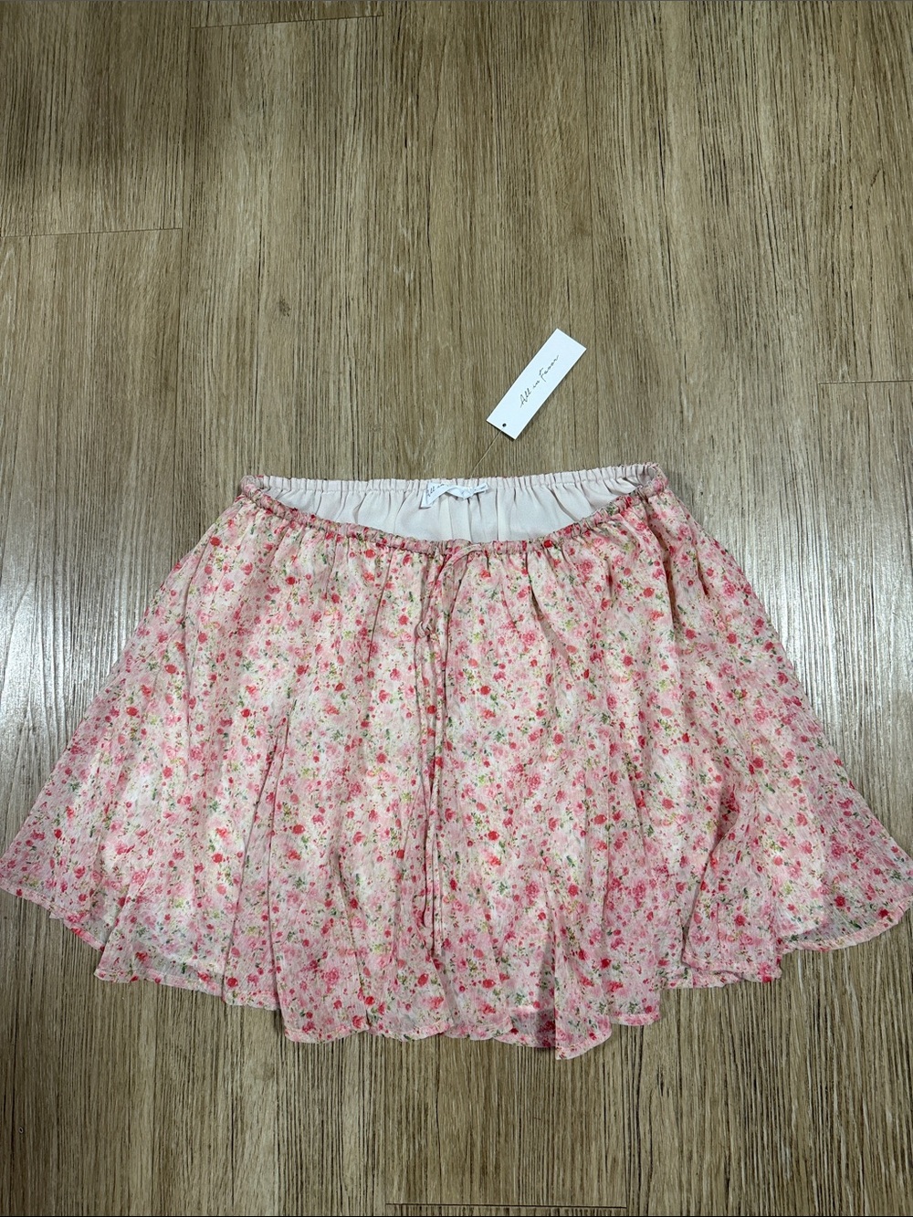 New All in Favor / Nordstrom Bloom-Print Pink Floral Skirt L